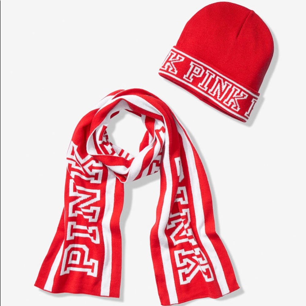 Gorgeous PINK scarf and beanie bundle